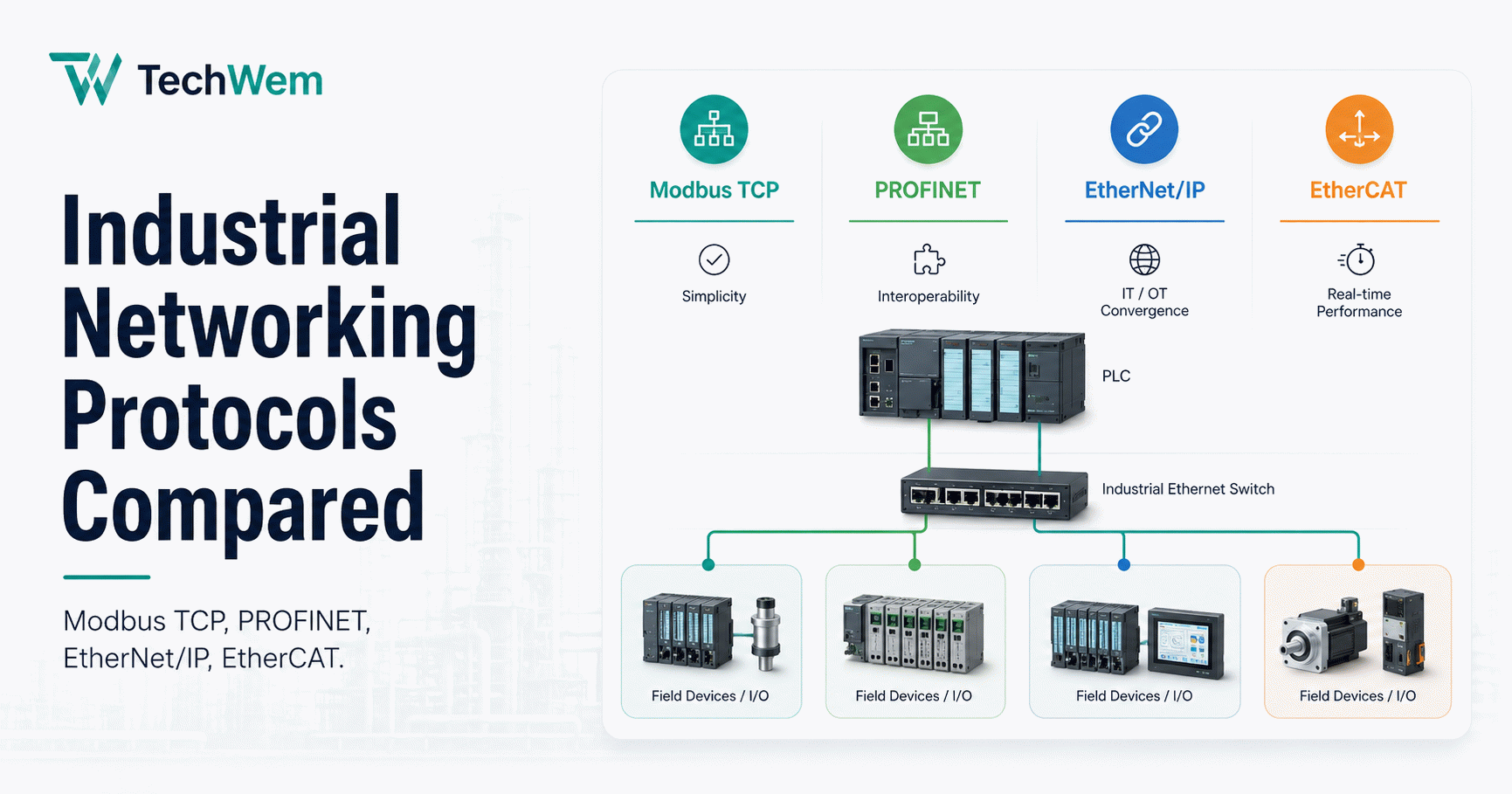 Industrial Networking Protocols Compared: Modbus TCP, PROFINET ...