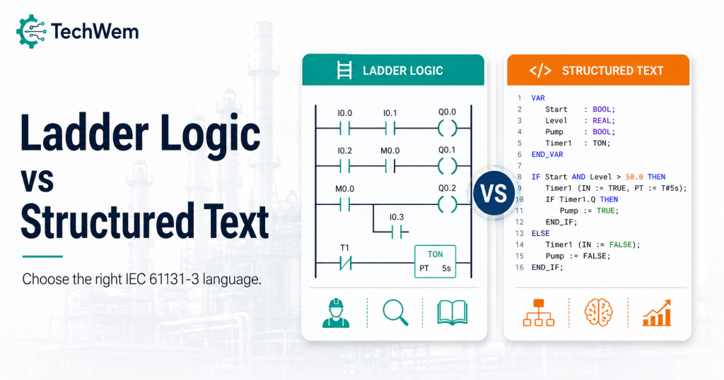 Ladder Logic vs. Structured Text: Choosing the Right IEC 61131-3 Language